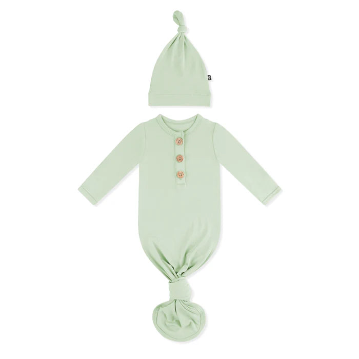 Knotted Gown with Hat Set in Basil