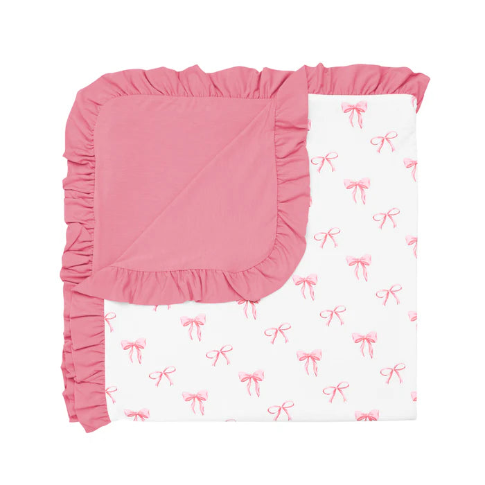 Ruffle Baby Blanket in Bow 0.5