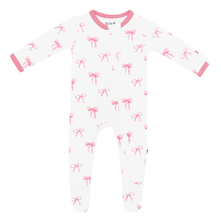 Zippered Footie in Bow
