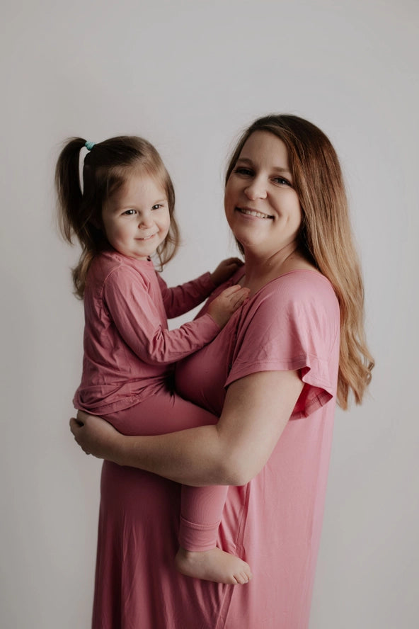 Rose Maternity Mommy Labor and Delivery/ Nursing Gown