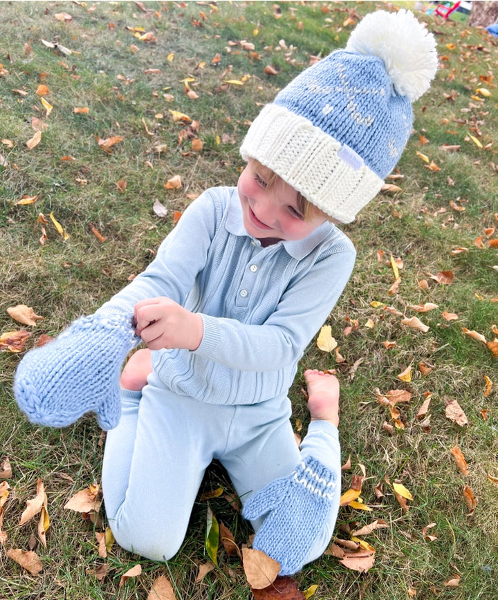 Blue Knit Mittens (Baby/Toddler, Kid)