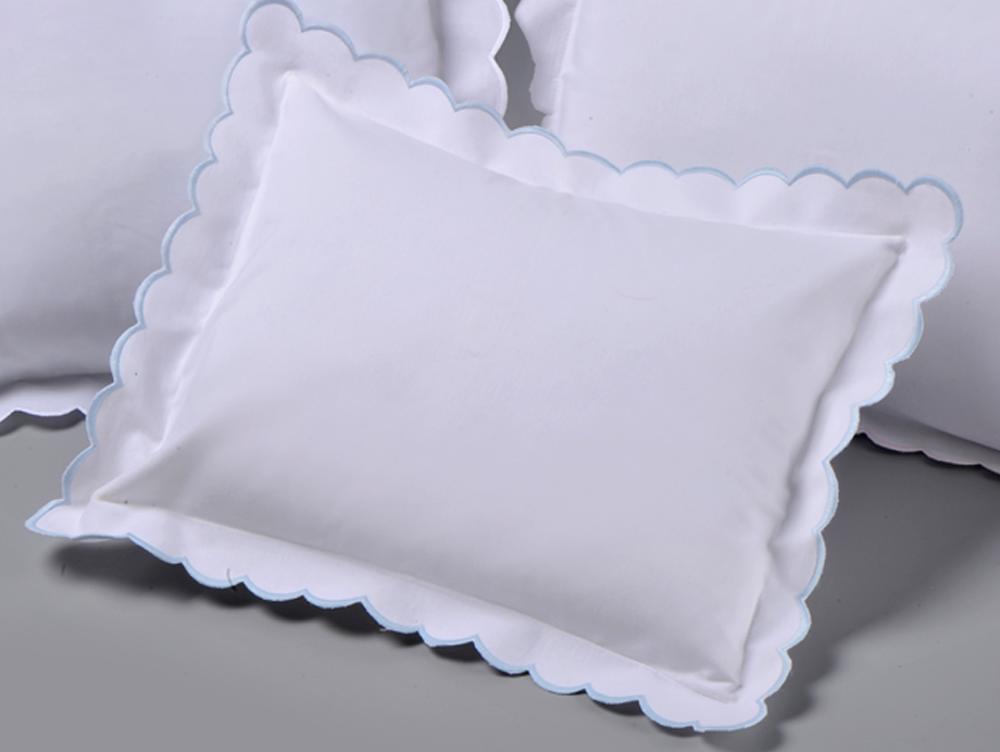 Double Thick Scallop Pillow- Blue