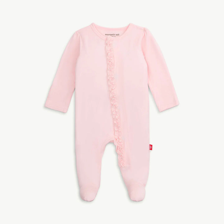 Pink Dogwood Ruffle Modal Magnetic Footie