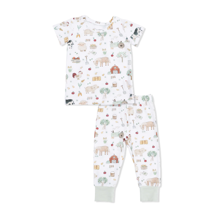 Cute Farm Animals Short Sleeve Loungewear Set