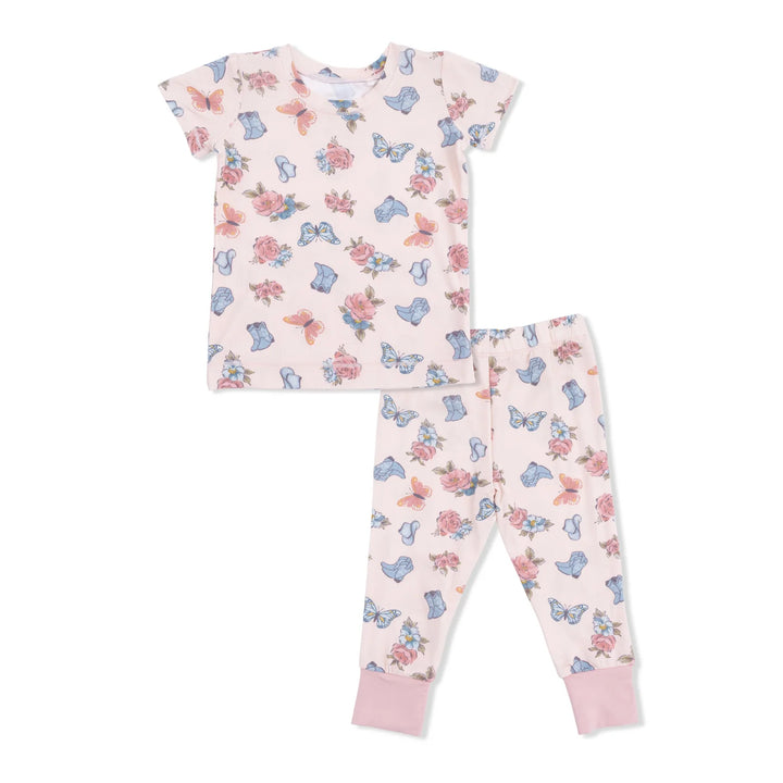 Country Girl Boots Short Sleeve Loungewear Set