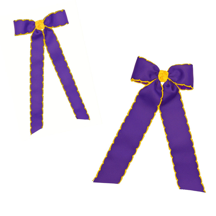 Moonstitch Two Tone Flat Bow Streamer (Purple & Yellow Gold)