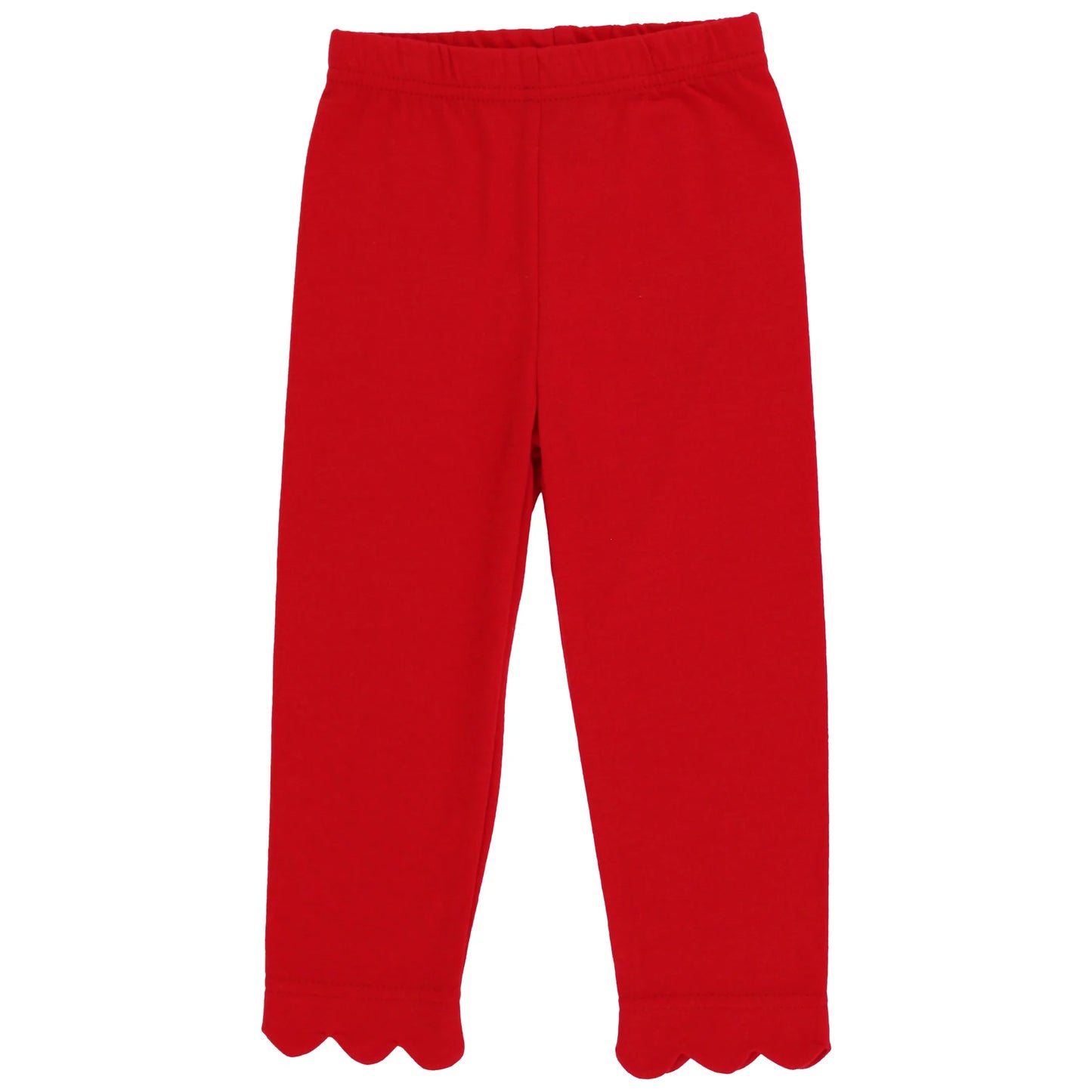 Scalloped Leggings - Red Knit