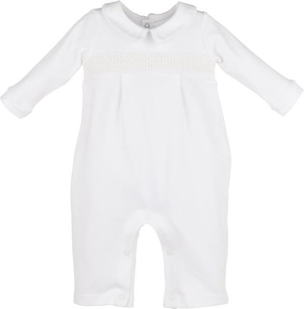 Warm Winter Home Boy Romper - White