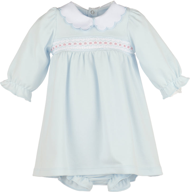 Warm Winter Home Smock Dress - Blue