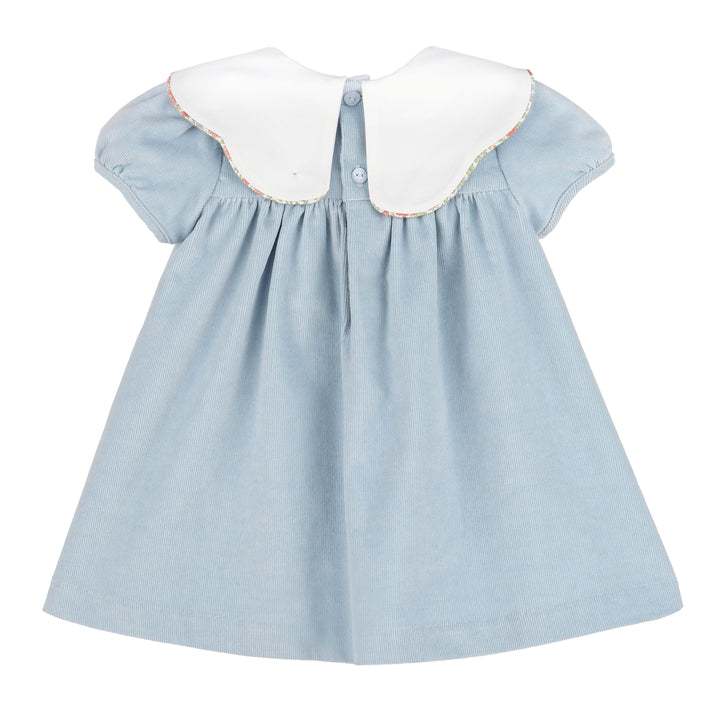 Vintage Cords Scallop Dress, Blue