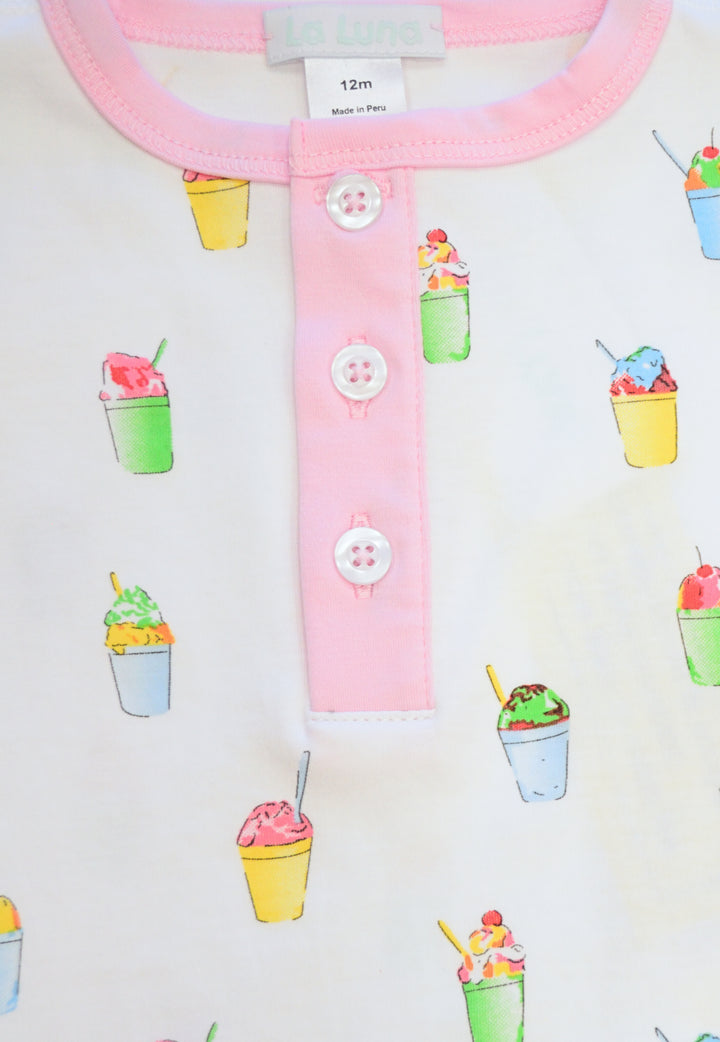 Girl's Pima Snoball Short Sleeve Long Pants Pajamas