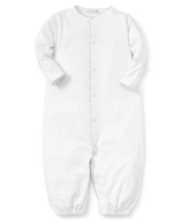 White/Silver New Kissy Dots Print Converter Gown