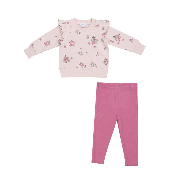 Ruffle Sweatshirt Set - Woodsorrel