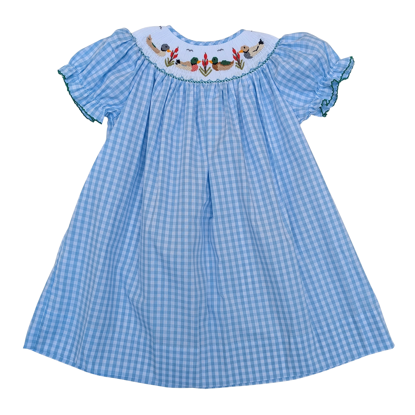 Mallard Duck Smocked Bishop Dress
