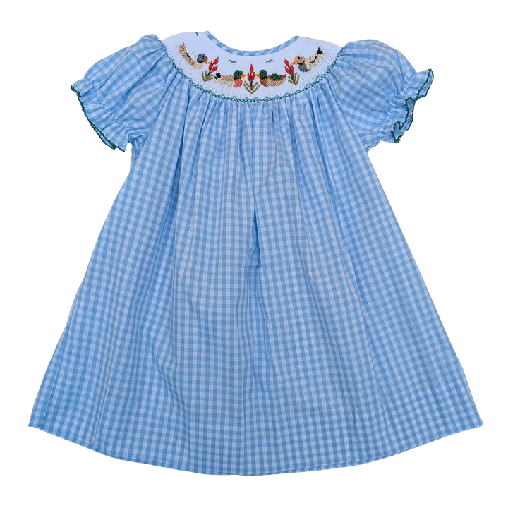 Mallard Duck Smocked Bishop Dress