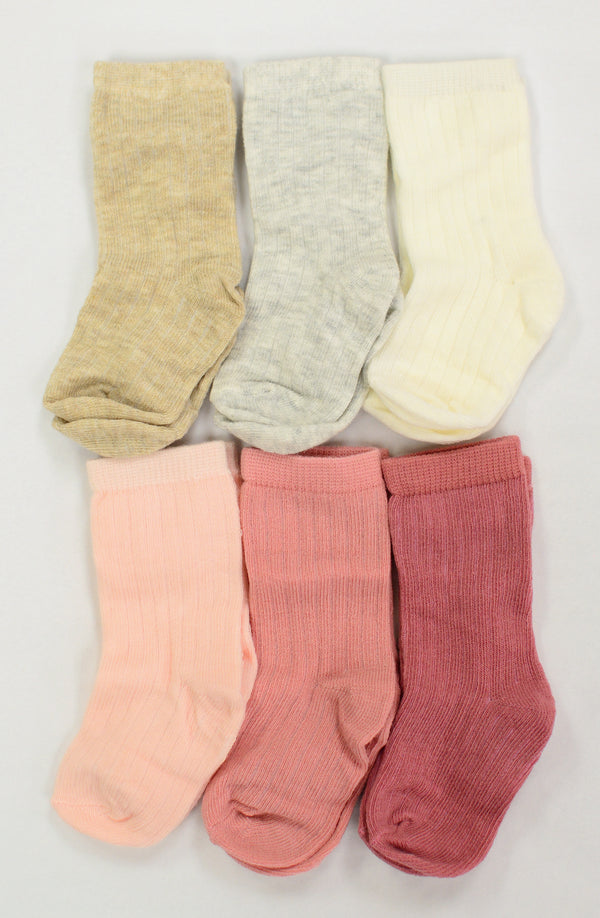 Set of 6 Socks - Pink
