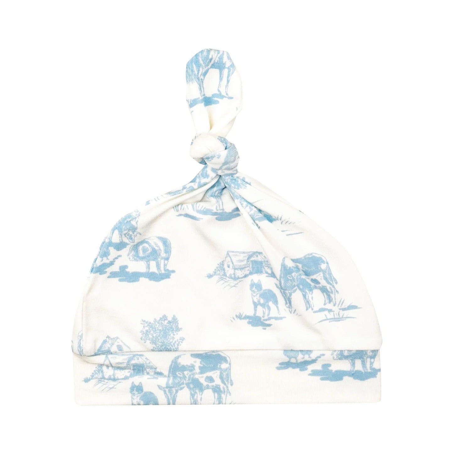 Farm Toile Blue - Knotted Hat