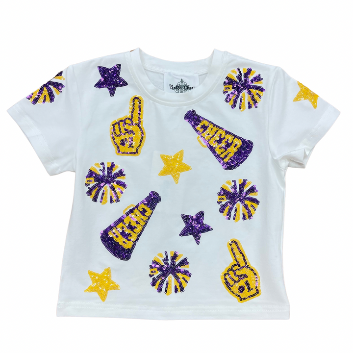 Purple And Yellow Cheer Shirt