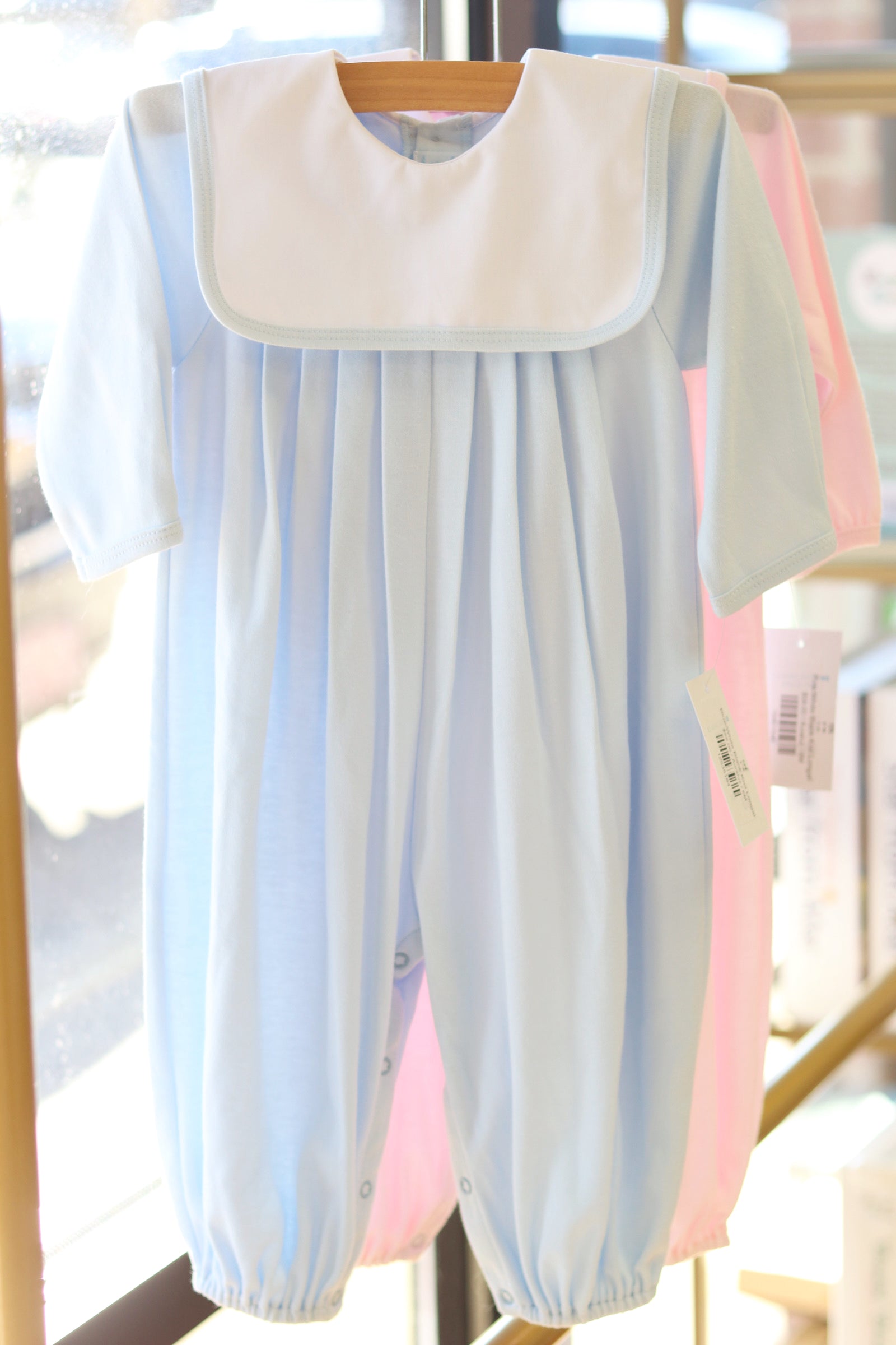 Boys Fuzzy Cotton Boll on Blue Romper by Three Sisters main image 0