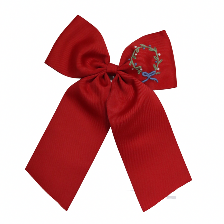 Red Wreath Bow- Small