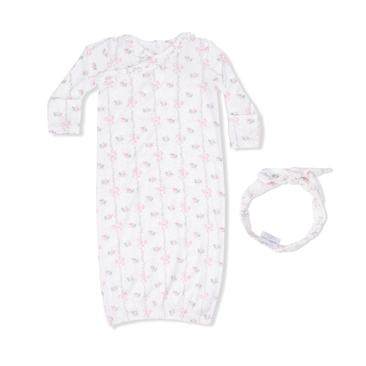 Dainty Buds & Bows-Kimono Gown & Headband