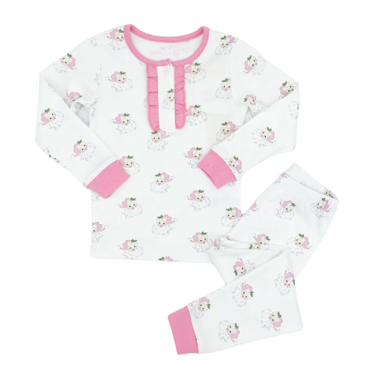 Two Piece Jammies Pink Santa