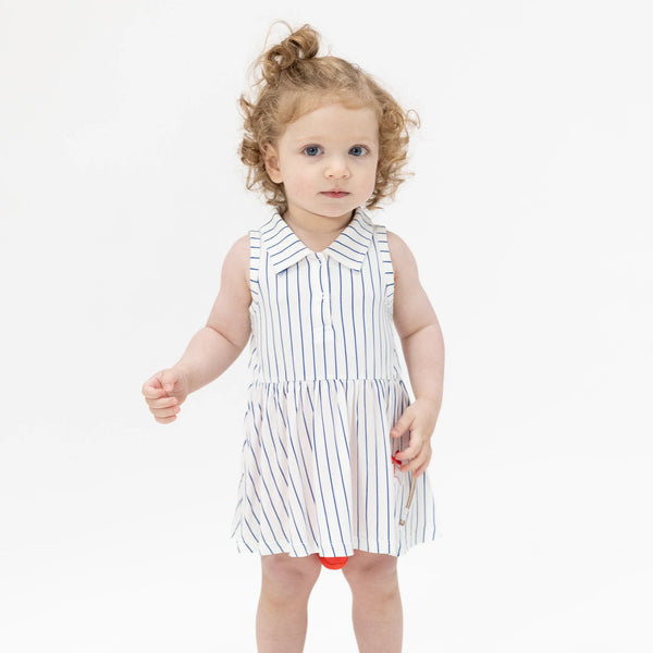 Baseball Stripe Polo Tennis Dress
