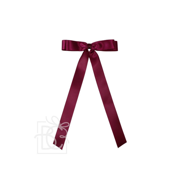 SATIN LAYERED TAIL BOW ON ALLIGATOR CLIP -7/8"