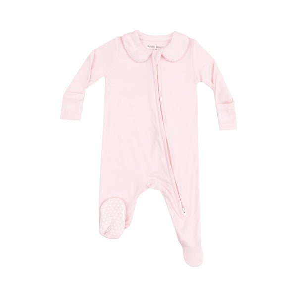 Peter Pan 2 Way Zipper Footie - Solid Classic Pink