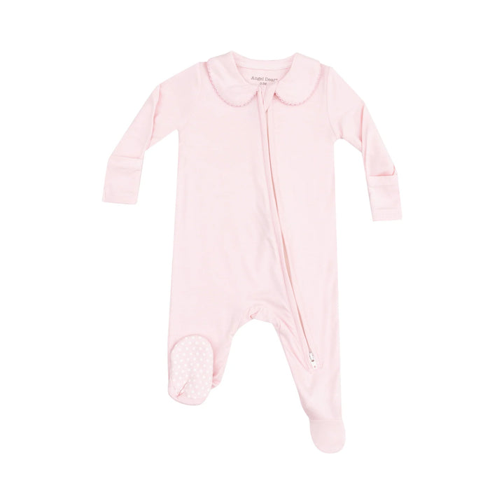 Peter Pan 2 Way Zipper Footie - Solid Classic Pink