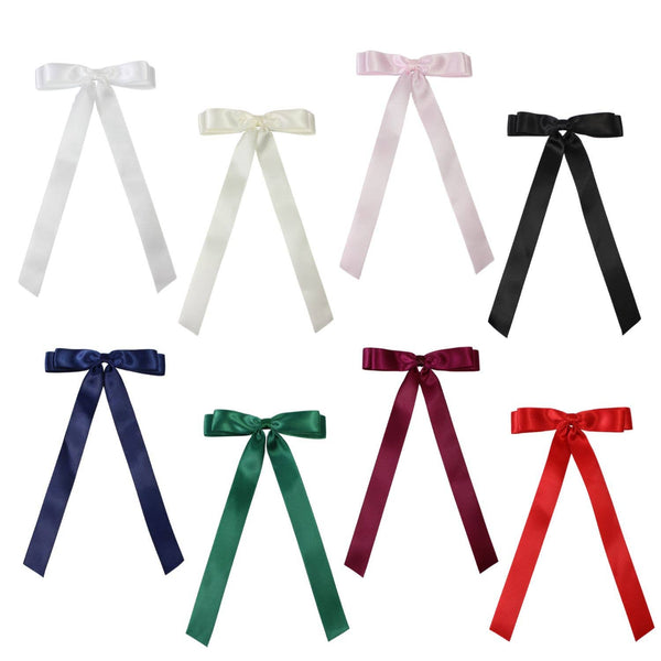 SATIN LAYERED TAIL BOW ON ALLIGATOR CLIP -7/8"