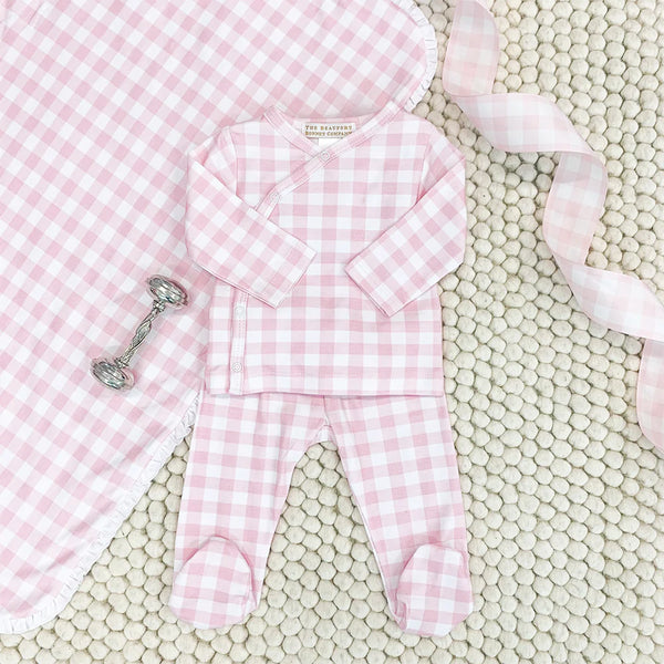 Cameron Cross-Front Set - Palm Beach Pink Gingham