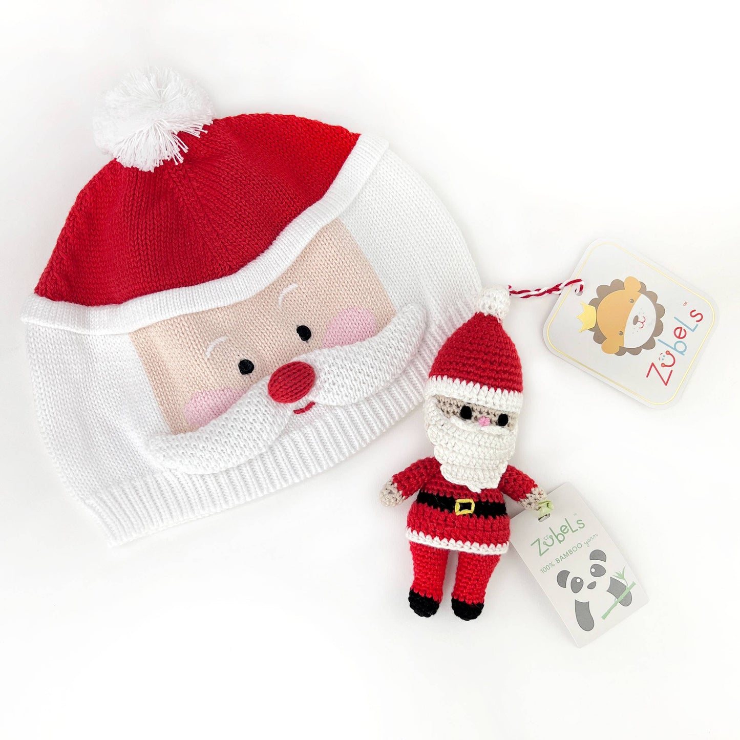 Santa Bamboo Crochet Rattle: 5"