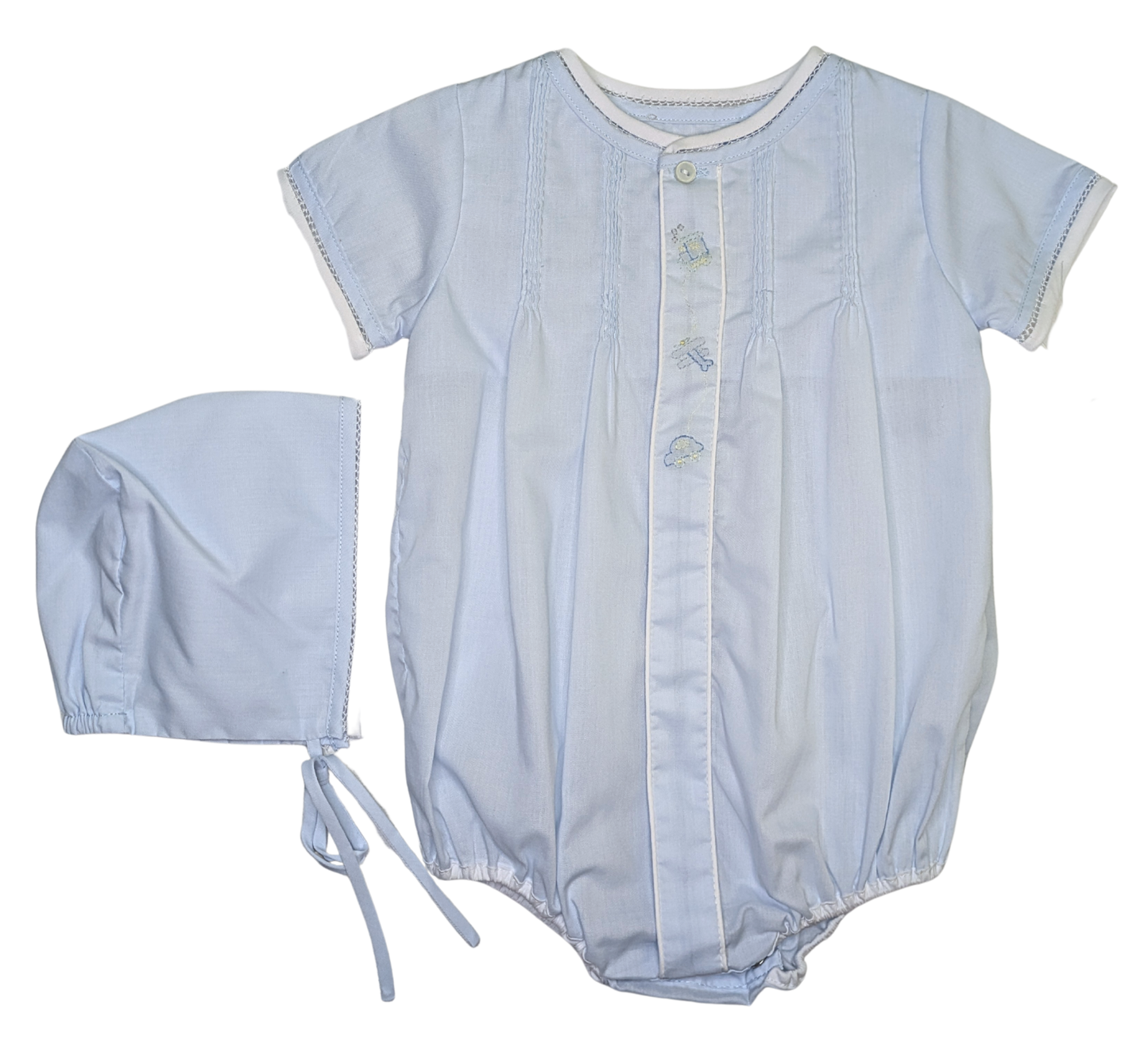 Blue Boy Transportation Shadow Stitch Bubble w/ Hat