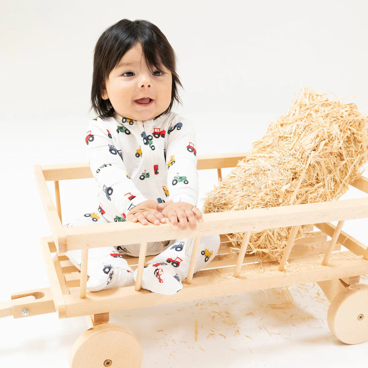 Mini Tractors - 2 Way Zipper Footie
