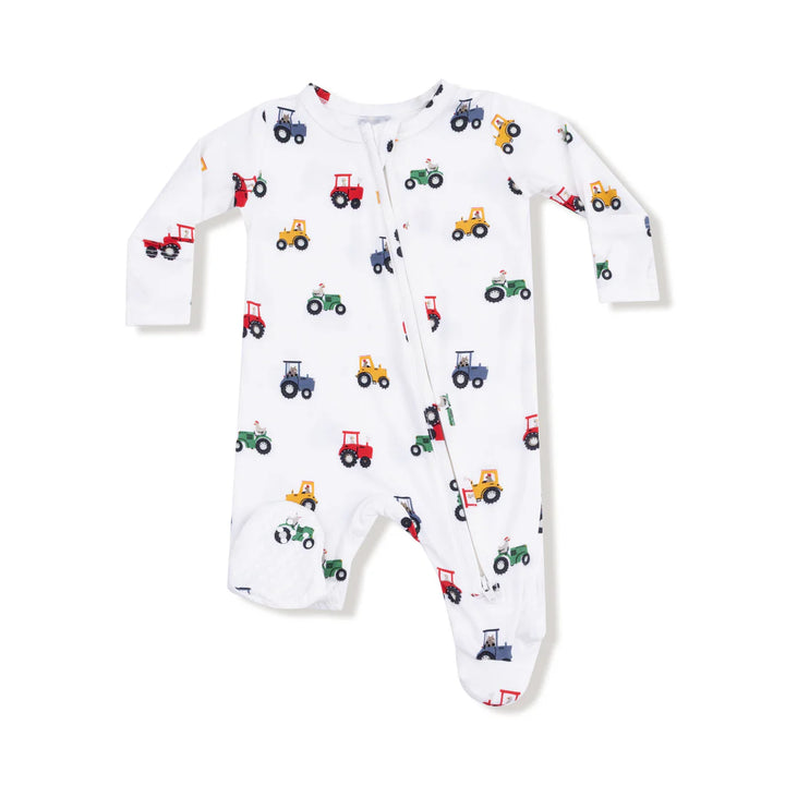 Mini Tractors - 2 Way Zipper Footie
