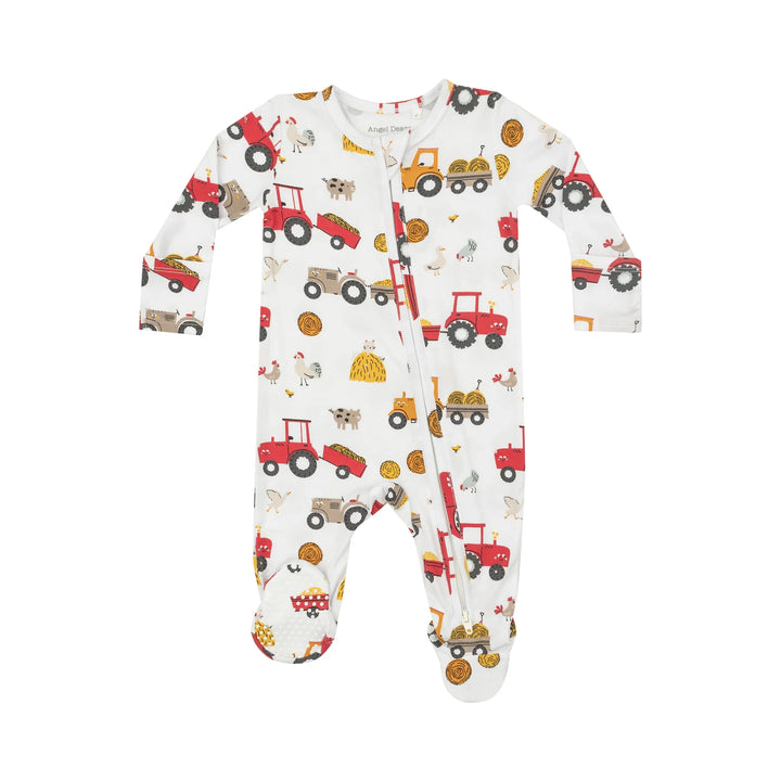 Happy Tractors - 2 Way Zipper Footie