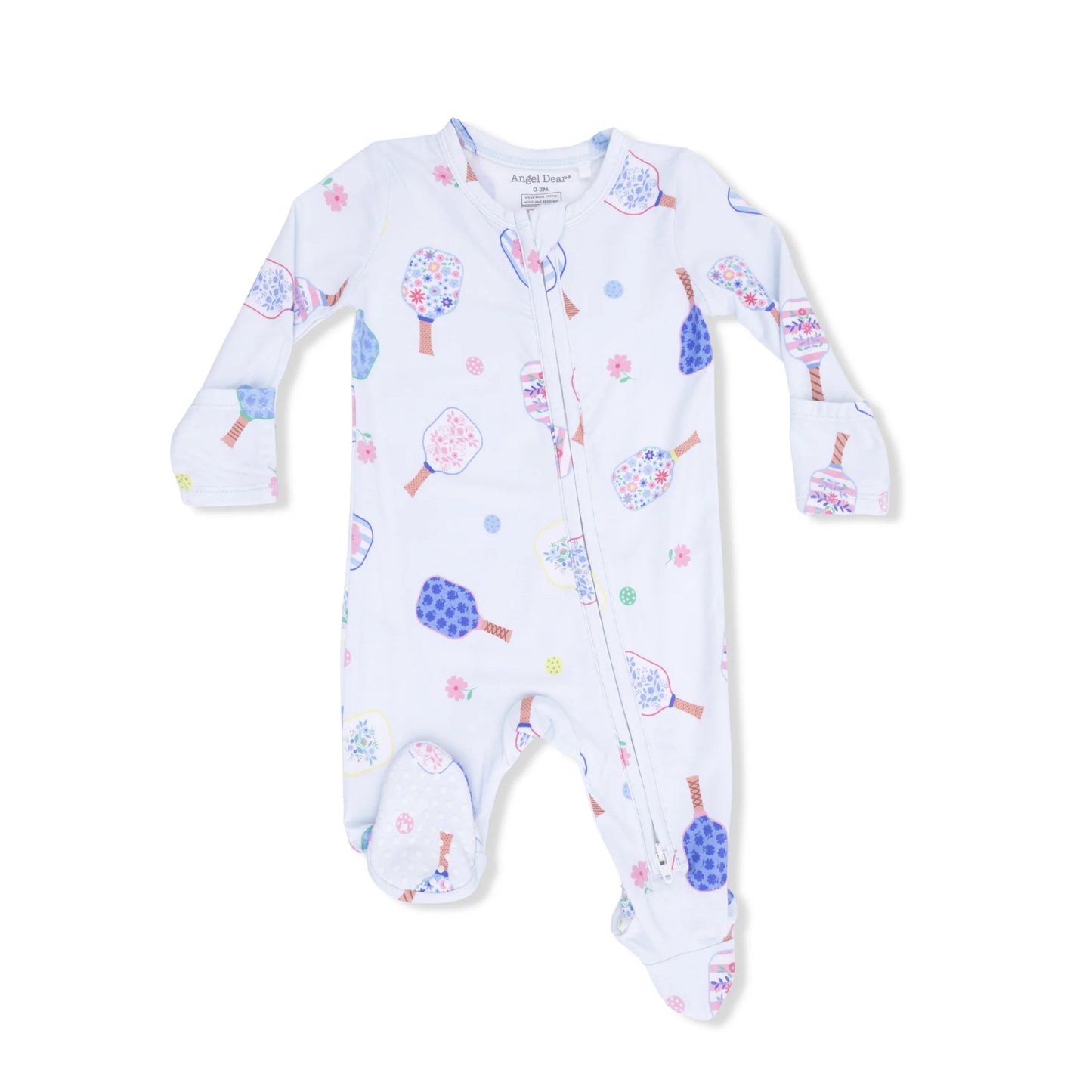 Floral Pickleball- 2 Way Zipper Footie