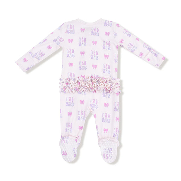 Lil Sis - 2 Way Zipper Ruffle Back Footie