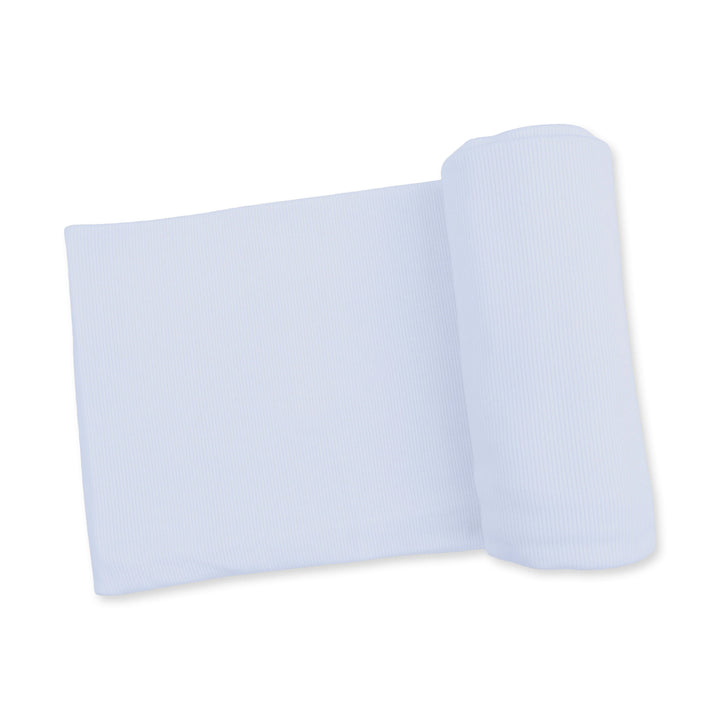 Solid Sheer Blue Rib Swaddle Blanket