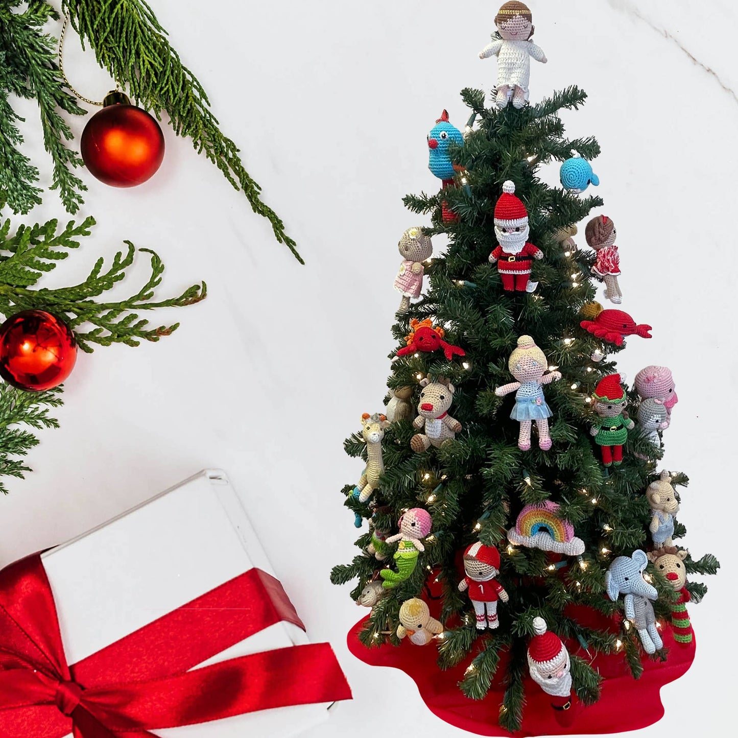 Reindeer Hand-Crochet Stick Rattle: 6" Rattle