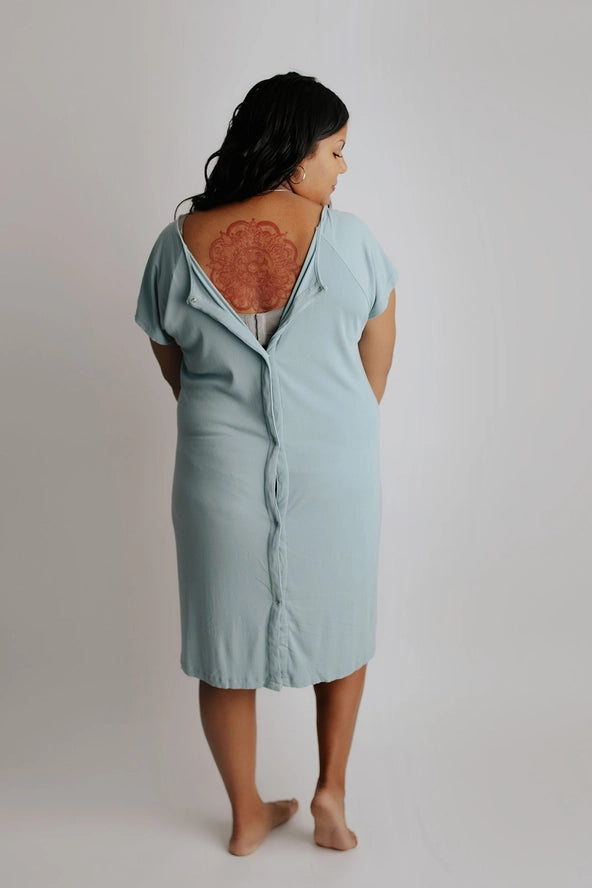Blue Bird Maternity Mommy Labor and Delivery/ Nursing Gown