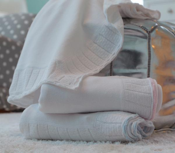 Cotton Jersey Baby Blanket with Knitted Color