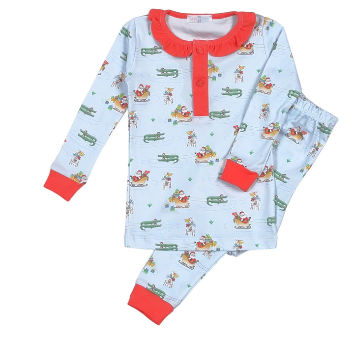 Cajun Christmas Ruffle Pima Two Pcs Loungewear