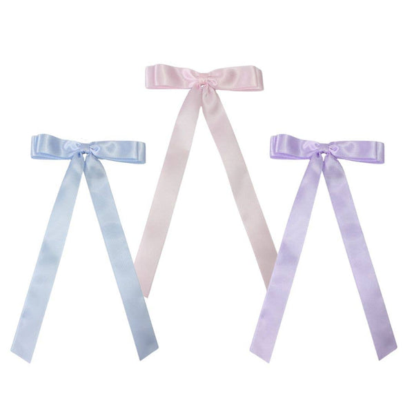 SATIN LAYERED TAIL BOW ON ALLIGATOR CLIP -7/8"