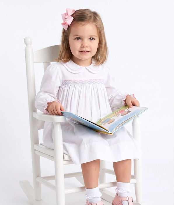 Michelle Dress- Willow White Pique