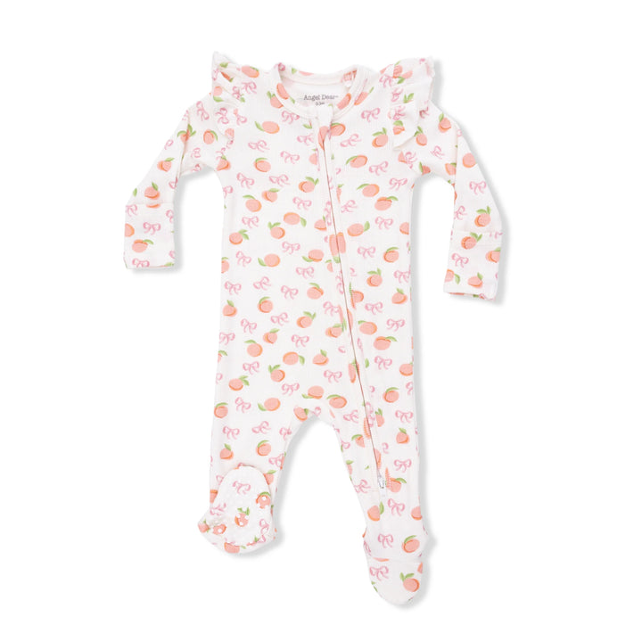 Little Peaches 2 Way Ruffle Sleeve Zipper Footie