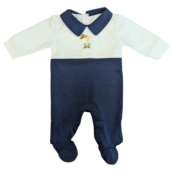 Boots and Buckles Hand Embroidered Footie