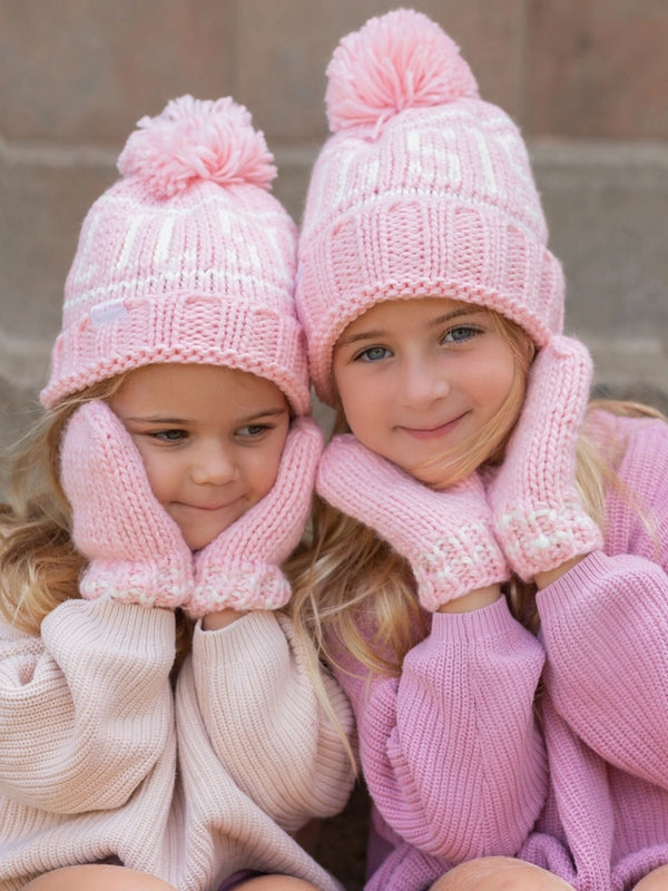 Pink Knit Mittens (Baby/Toddler, Kid)