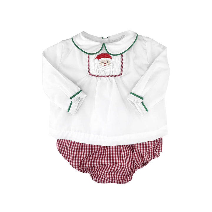 Boys-Santa Diaper Set with Santa Smocking